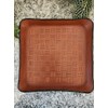 Leather Valet Tray, Embossed Basketweave Pattern, 8 oz Brown Premium