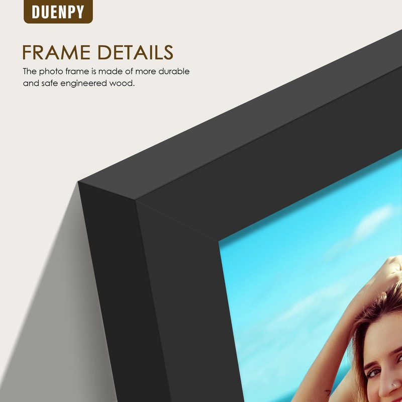 DUENPY 4 Folding 5x7 Picture Frame Horizontal Engineered Wood Accordion