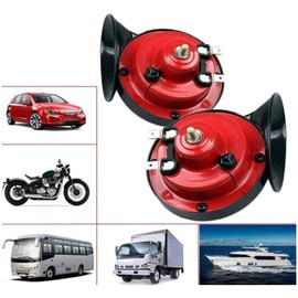 NUENUN 2 pcs 300 DB Super Loud Train Horn for Truck Train Boat Car Air Electric Snail Single Horn, 12v Waterproof Double Horn Raging Sound Raging Sound for Car Motorcycle