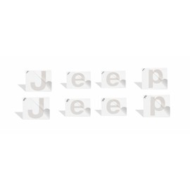 Reflective Concepts - 2014-2018 Jeep Cherokee - Jeep Front and Rear Emblem Overlay Decal Stickers - (Color: Reflective Light Silver)