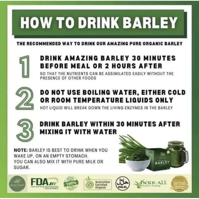I Am Worlwide AMAZING PURE ORGANIC BARLEY Powdered Drink Mix-