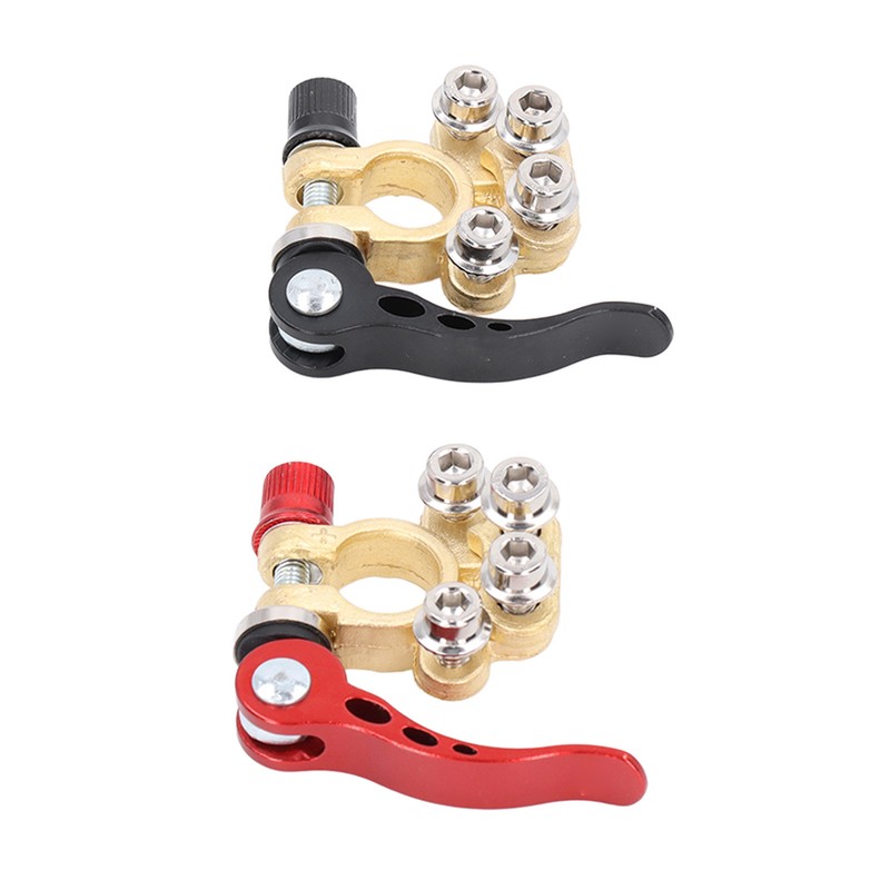 2Pcs Battery Terminal Connectors Car Disconnect 4 Way Positive Negative