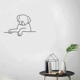 Matani Metal Dog Wall Decor | Dog Wall Art | Metal Wall Art | Minimalist Room & Living Room Wall Décor (Peeking Dog)