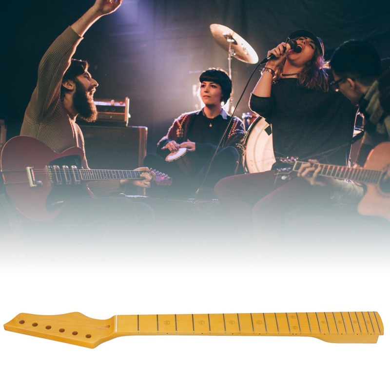 Electric Guitar Neck Yellow Maple Wood 22 Frets Musical Instrument