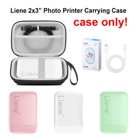 Elonbo Carrying Case for Liene 2x3” Photo Printer, Portable Instant Printer Travel Holder, Mini Picture Printer Bag. Mesh Pocket Fits Photo Paper, Cable. Black