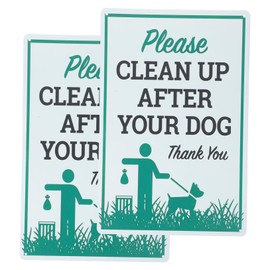 Milisten 2Pcs Dog Poop Sign Iron Garden Decor Pick up After Your Dog Sign Clean up After Your Dog Signs