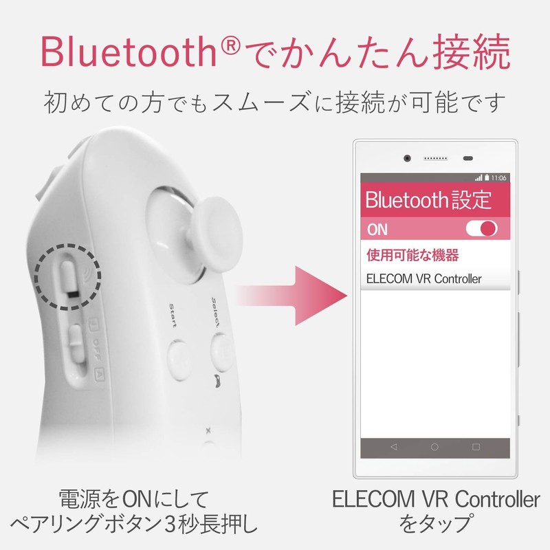 Elecom JC-VRR01WH Bluetooth Controller Remote Control for VR White