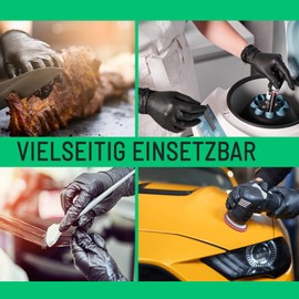 Ritter Premium Nitrile Gloves Black Pack of 100 - Disposable Gloves Latex Free - Nitrile Powder-Free - Black Nitrile Gloves - Size S