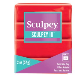 2oz. Sculpey III Oven-Bake Clay (Red Hot Red)