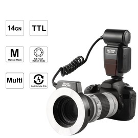 K&F Concept KF-150 Macro E-TTL Ring Flash Light with LCD Display and Wireless Slave Function for Canon T5i T3i T6i T5 T4i T5 T6 T2i T3 DSLR Cameras