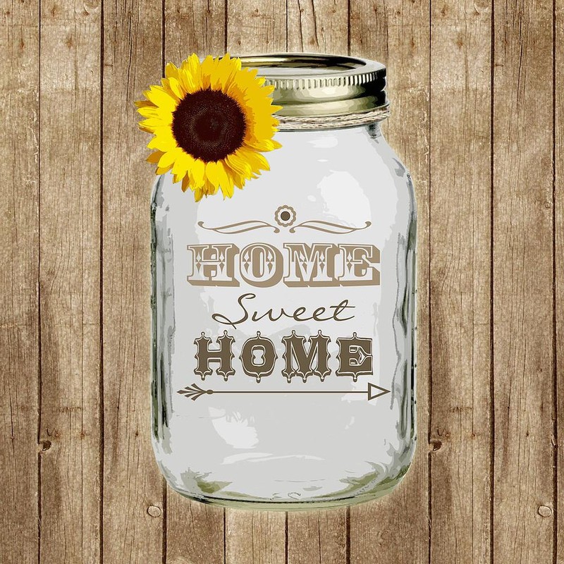 CafePress Home Sweet Home Rustic Mason Jar Unique Decorative 10"
