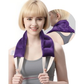 Heating Pad Microwavable for Neck Shoulders Back with Handles, Magic Bag Heat Pad, Long Heated Bean Bag, Moist Hot Packs, Cold and Warm Compress