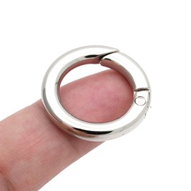 CRAFTMEMORE Metal O Ring Spring Opening Purse Making Snap Trigger O-Rings Clip Key Ring Holder Purse Hardware 4pcs SCOS (5/8 inch, Silver)