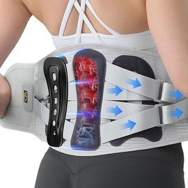 Faja lumbar para mujeres y hombres: faja lumbar ajustable, soporte lumbar completo, diseño ergonómico y material de punto 3D suave y transpirable, par