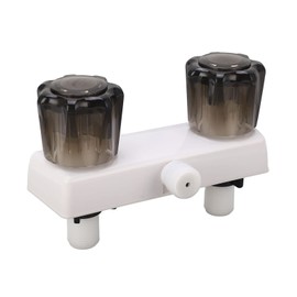 RV Shower Faucet Valve Diverter Shower Mixing Valve Control Dual Knob Wheel RV Motor Home (White)