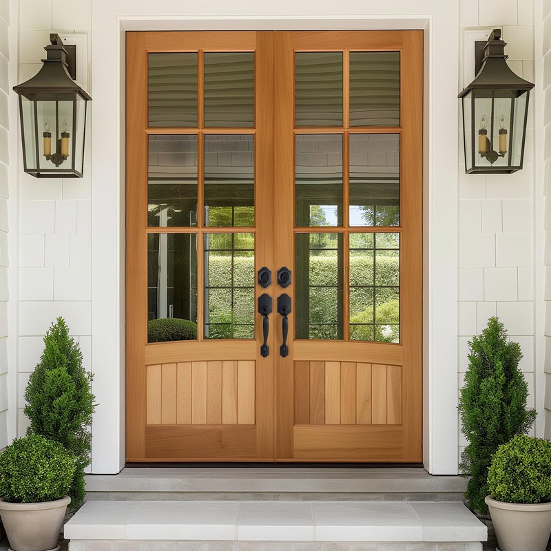 Gaurqiah Double Front Door Handleset with Deadbolt – Oil-Rubbed Bronze