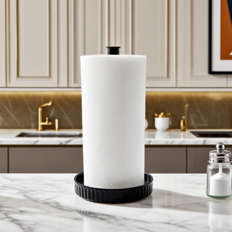 VROOMIUM Paper Towel Holder Countertop, Ceramic Base Easy-to-Clean, 1.5 lbs,