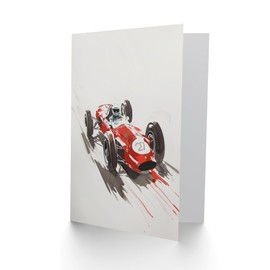Artery8 Greeting Card Vintage Automobile Race Car Sport Watercolour For Him Man Birthday Card
