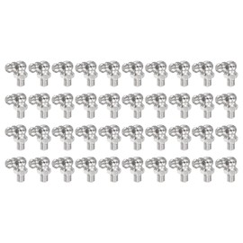 uxcell Nickel-Plated Iron 90 Degree Grease Fitting M6 x 1mm Thread Hydraulic Grease Fitting Accessories, 40Pcs