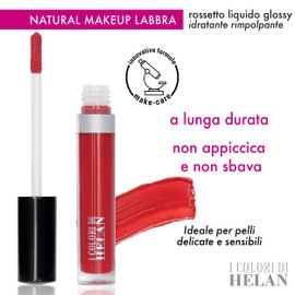Helan I Colori von Helan Lippenstift, langanhaltend, flüssig, glänzend, kein Kleben, feuchtigkeitsspendender Lippenbalsam mit Rizinusöl und Sheabutter, Make-up 2,5 ml