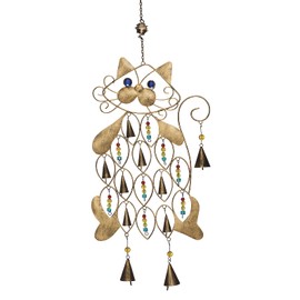 Cat Wind Chime, Indoor Décor or Outdoor Porch Patio, Memorial Gift for Cat Lover, Unique Hanging Decoration, 26” Long