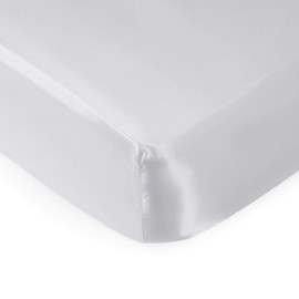 Pro Goleem Satin Soft Crib Sheet Great for Baby with Sensitive Hair Silky Baby Mattress Sheet White Unisex 52’’x28’’x8’’ Fitted Sheet