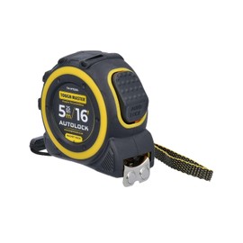 TOUGH MASTER Autolock Measuring Tape 5M, Sturdy Metric Tape Measure with Class II Accuracy, Nylon-Coated Steel Blade, Magnetic Ended Hook, Rubber Grip for Home DIY & Industrial Use (1)