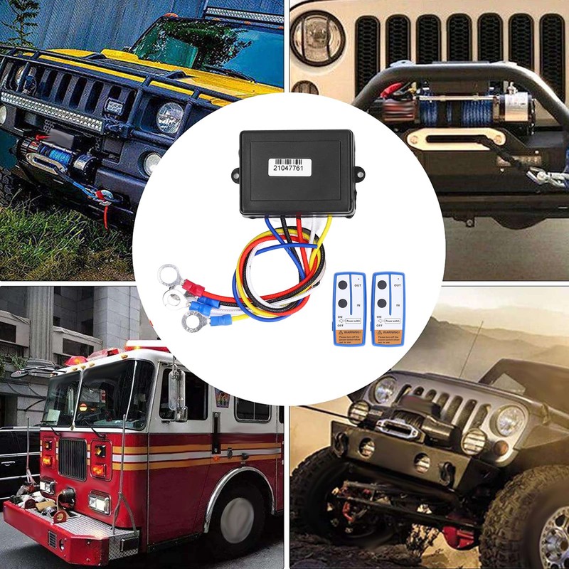 TKSE Wireless Winch Remote Control Set, 120W 12-24V Electric Winch