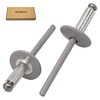 SKIR'CO Pack of 100 Large Flange Aluminium Blind Rivets 4.8