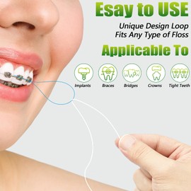 Floss Threaders, Orthodontic Threader, Ultraclean Access Tool for Maintaining Oral Health with Braces, Bridges, and Implants 250 Count