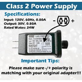 Goodsby Class 2 LED Transformer for Christmas X-Mas Tree Lights, Holiday Lighting, LED String Light 30V 0.8A 24W Power Supply Raintight 5/8in US Plug Power Adapter UL-Listed JT-DC300V0800-G