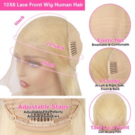 Resore 613 13x6 Lace Front Wig Human Hair 200 Density Straight Blonde Lace Front Wigs Human Hair 28 Inch Full & Thick 613 HD Lace Frontal Wig Human Hair Pre Plucked with Baby Hair for Women