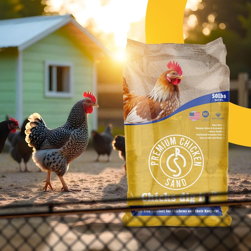 Premium Chicken Sand 50 lbs (2-Pack) – Dust-Free, Odor-Control Bedding