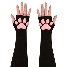 ARTOCT Fingerless Gloves, Cat Paw Mittens, Soft Winter Gloves, Cat Claw Paws Pads, Sleeves, Cat Cosplay Accessories Women and Girls