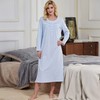 Keyocean Nightgown for Women, Soft 100% Cotton Long Sleeves Lightweight