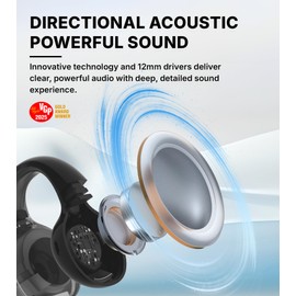 Edifier R1 Open-Ear True Wireless Earbuds, Bluetooth 5.4 Clip-On Headphones, AI Clear Calls, Left/Right Interchangeable, 28H Playtime, Fast Charging, Multipoint Connection, App Control, IP56, Gray