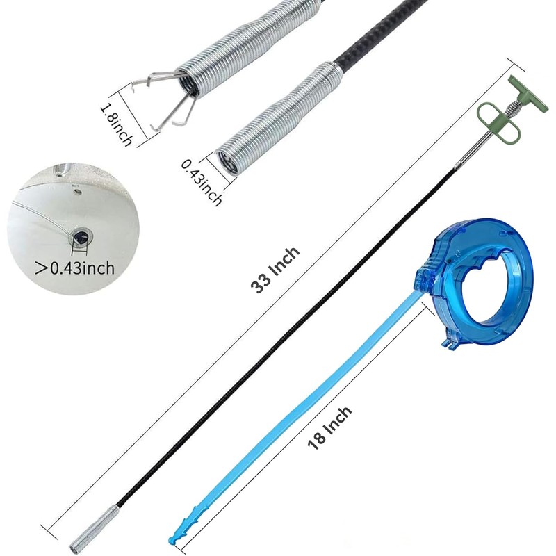 SHUOGUO Upgraded 35 Inch Flexible Grabber Claw Drain Snake Hair