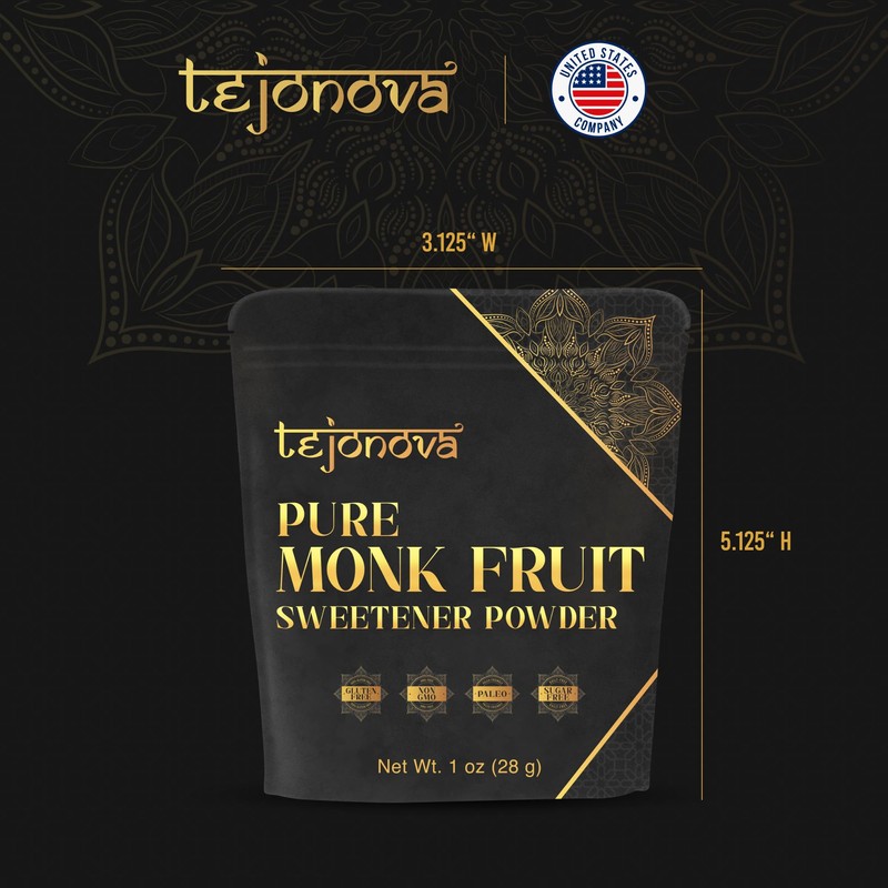 tejonova Monk Fruit Sweetener, 1 oz, Monk Fruit Extract Powder,