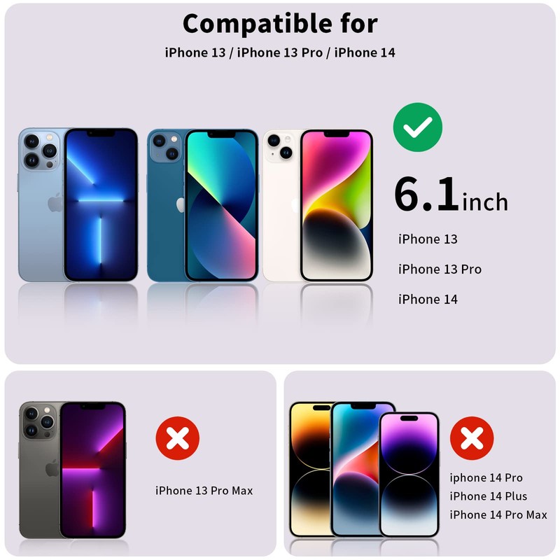 Fotbor for iPhone 16e/14/13/ 13 Pro Privacy Screen Protector, 2