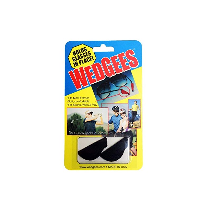 Wedgees 2-Pair Eyeglass Retainers and Eyewear Holders (Black Sport)