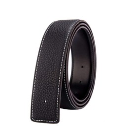 Vatee's Women/Men Genuine Leather Replacement Belt Strap Without Buckle 32mm/34mm/38mm Wide, 154: Black