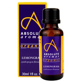 Absolute Aromas Organic Lemongrass Essential Oil 30ml - 100% Pure, Natural and Certified Organic