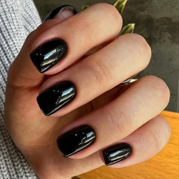 Pack of 24 Plain Nails for Sticking, Short, Glossy Press