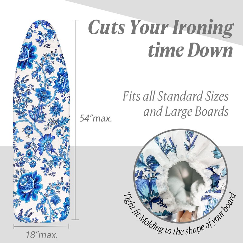 Memeaty Ironing Board Cover and Pad 15x54 Inch Standard Ironing