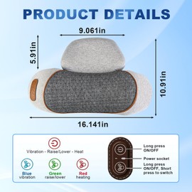 2025 New 3-in-1 Neck Massage Pillow, Pillow Massage Neck Hump, PillowTraction Massager, Adjustable Orthopedic Bed Pillow for Sleeping,Support for Side Back Sleepers