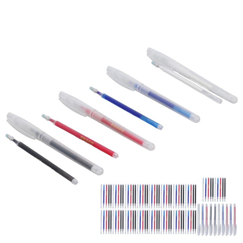 100Pcs Heat Erase Pens Erasable Smoother Writing Various Colors Fabric