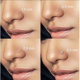 Carperton Nose Rings Studs L Nose Studs Screw Nose Rings 20g Bone Nose Studs for Women Titanium Steel, Titanium, cubic zirconia