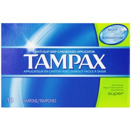 Tampax Super Tampons with Flushable Cardboard Applicator-10 ct by Tampax