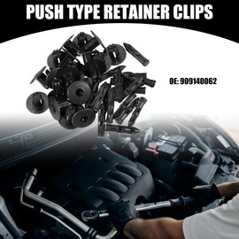 Partuto Push Type Retainer Clips No.909140062 - Car Inner Bumper Door Fender Fastener Rivet Kit - for Subaru Ascent 2019-2022 Plastic Black - 20 Pcs