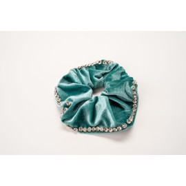 Violet and Brooks Embellished Scrunchie - Teal
